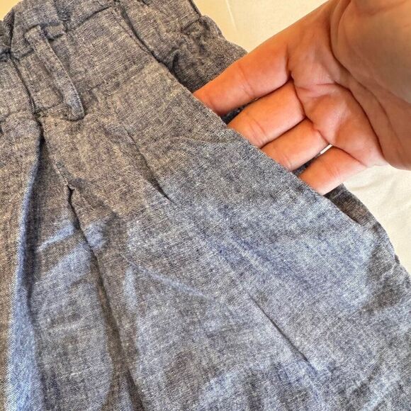 Zara Cute Linen Chambray High-Waisted Shorts Sz S EUC Preppy - Picture 3 of 9